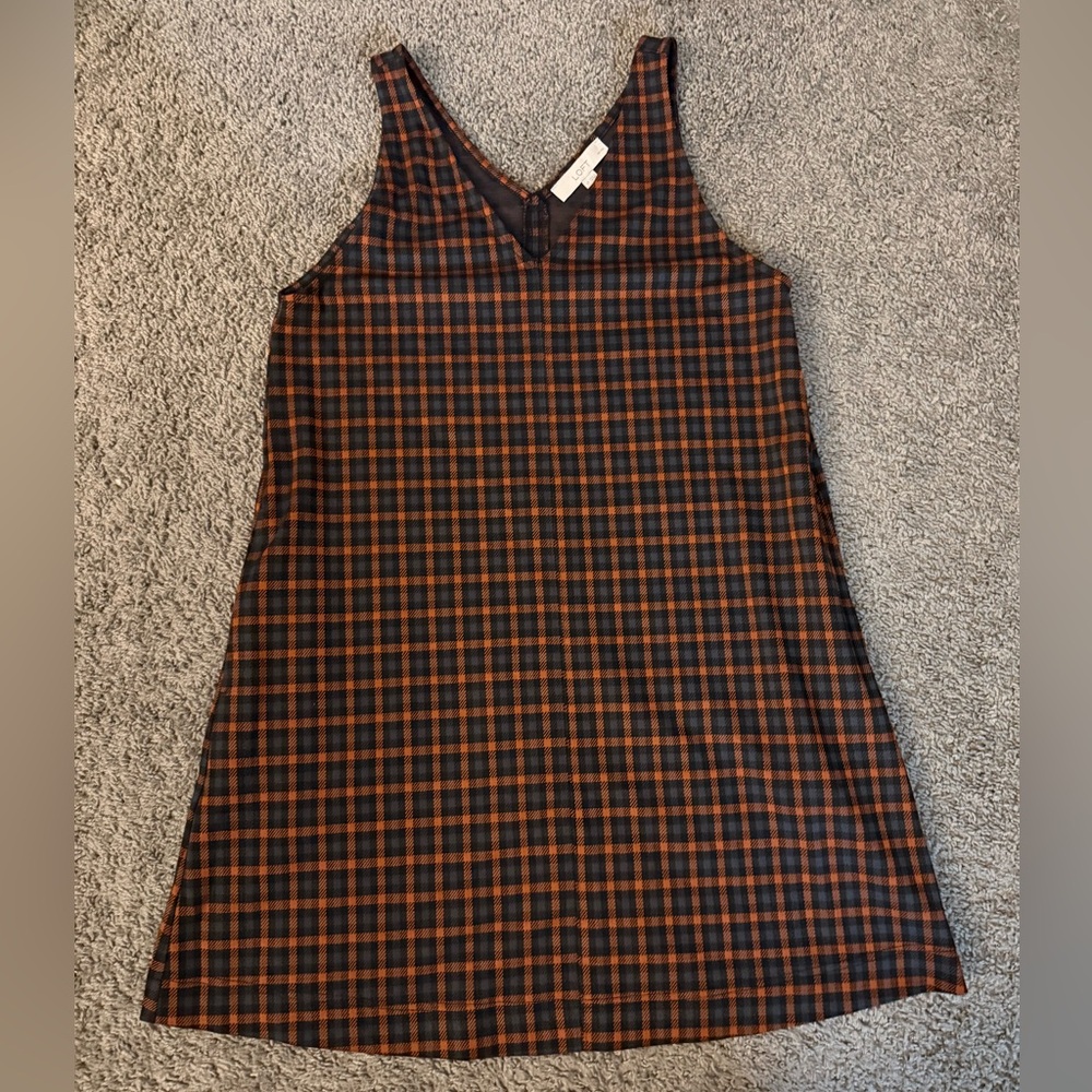 LOFT Petite Plaid Sleeveless Dress/Jumper